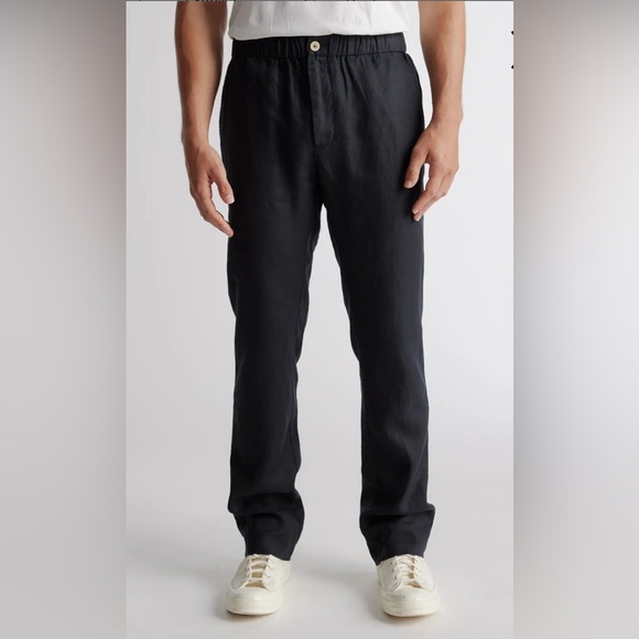 Quince Men's 100% European Linen Black Pants - Picture 1 of 7